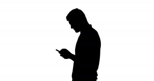 Man using smartphone