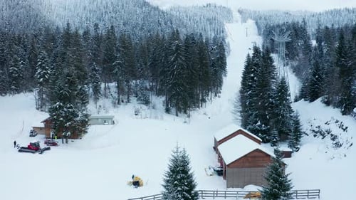 Aerial View of Ski Slope