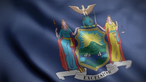 New York State Flag Waving Animation