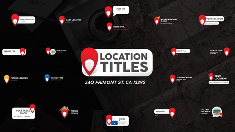 Location Pins and Text | Animated Map Pins for After Effects & Premiere ...