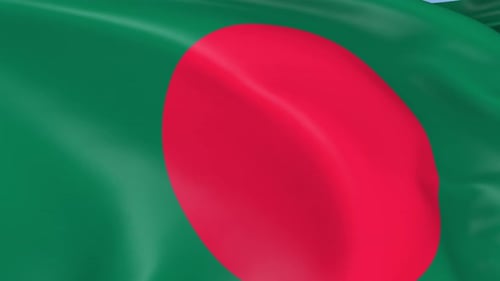 Loopable Realistic Waving Flag of Bangladesh Animation