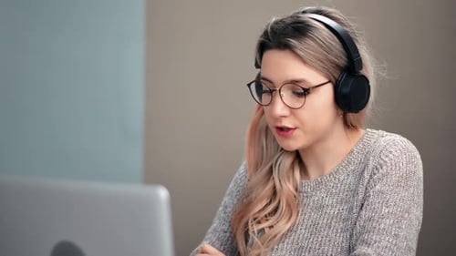 Woman Talking During an Online Video Conference Call