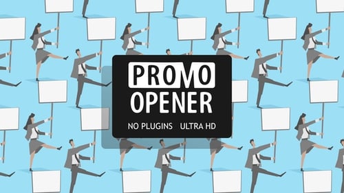 Corporate Flat Design Retro Promo Text Opener