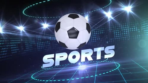 Futuristic Sports Title Reveal with Rotating Soccer Ball