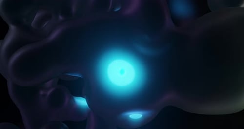 Futuristic Fluid Bioluminescent Orb Movement Loop Background
