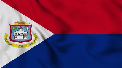 Realistic Waving Flag of Saint Martin