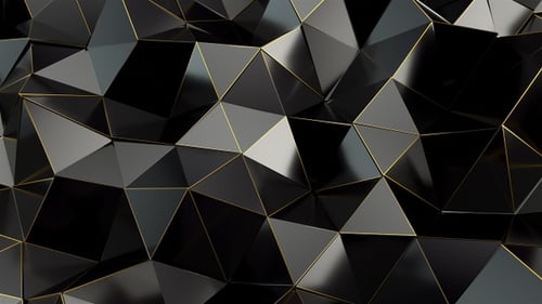 Black Gold Geometric Polygonal Abstract Background Loop