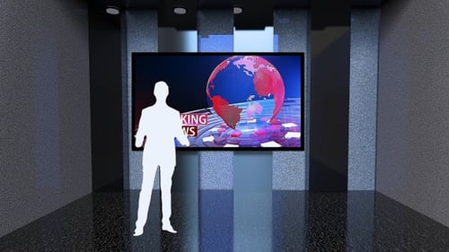 3D-Virtuelle Nachrichtenstudio-Hintergrundschleife