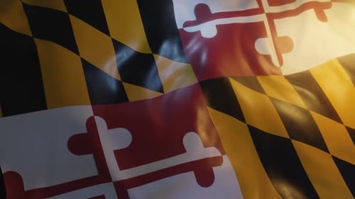Realistic Waving Maryland State Flag Animation
