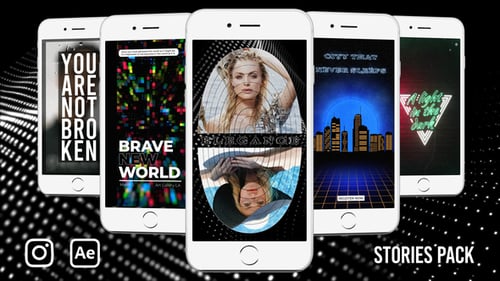 Dynamic Social Media Story Pack with Glitch and Retro Effects