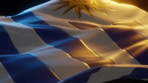 Realistic Waving Uruguay National Flag Loop