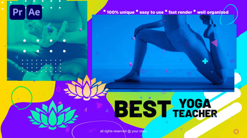 Vibrant Yoga Class Promo with Abstract Design