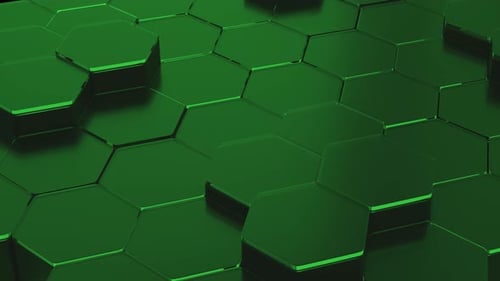 Abstract Hexagon Geometric Surface Green