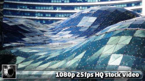 Modern Urban Building with Geometric Panes Architecture