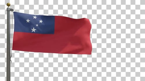 Samoa National Flag Waving Alpha Channel Loop