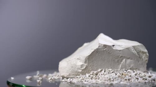 Mineral Stone Zeolite Rotates Close-Up