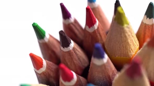 Macro Shot of Group of Colored Pencils