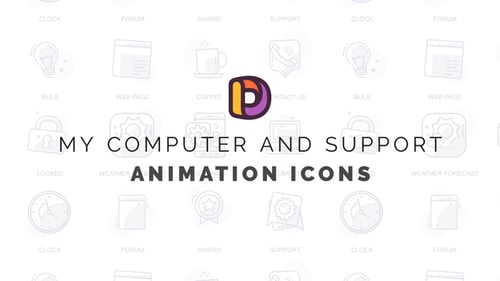 My computer and support - Animation Icons