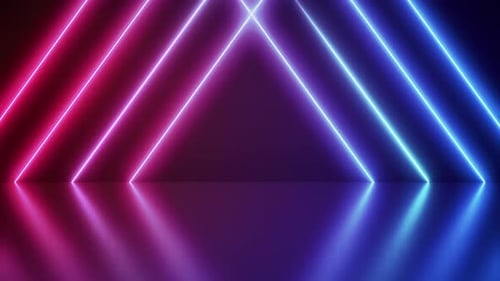 Seamless Loop of Abstract Neon Triangles Stage Background