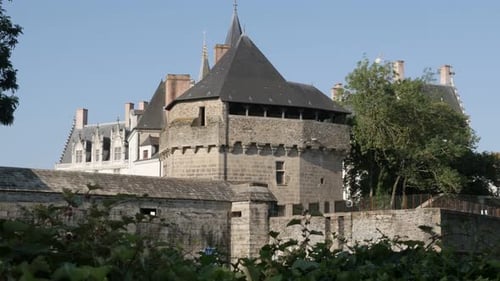 Famous Dukes of Brittany castle architecture and towers 4K 2160p 30fps UHD footage - French Pays de