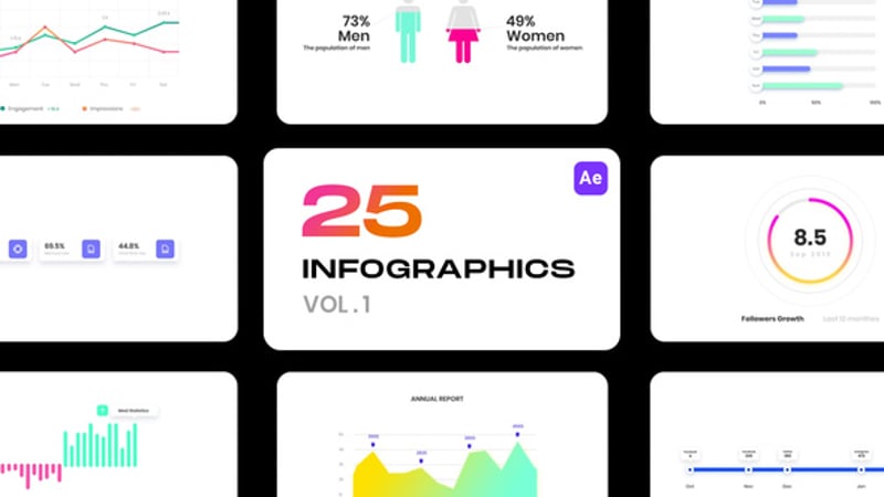 Elegant Infographics Vol.1 for Premiere Pro, Infographics ft. pyramid ...
