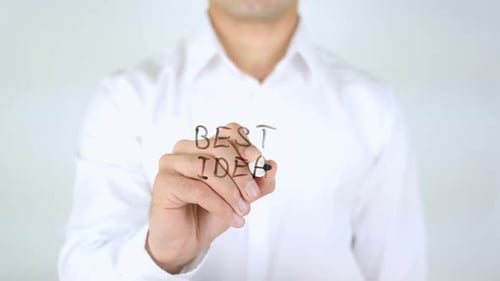 Man Writes Best Idea With Marker