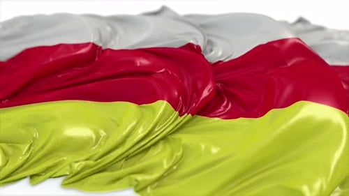 Fluid Flag Animation with White Red Green Stripes