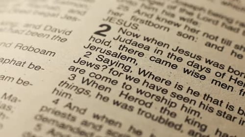 Close Up of Open Bible Passage