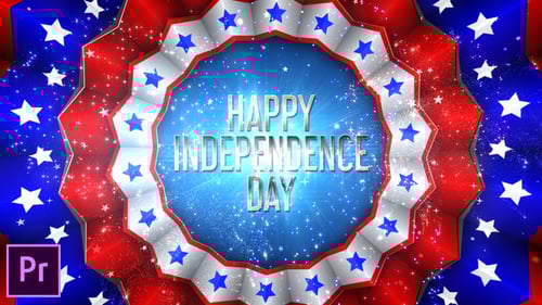 Patriotic 4th of July Celebration Title with Stars and Fireworks