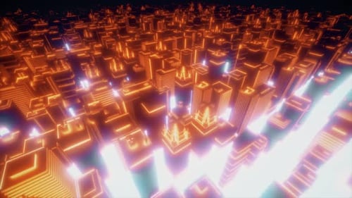 Scanning Of City Concept Of Digital City Buildings With Internet Of Things Hd