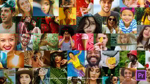 Dynamic Photo Grid Logo Reveal Opener