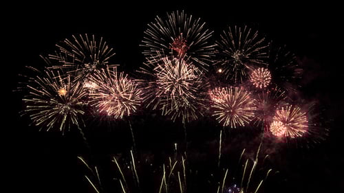 Brilliant Fireworks Exploding at Night