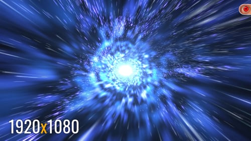 Abstract Blue Light Vortex Hyperspace Tunnel Motion Graphic