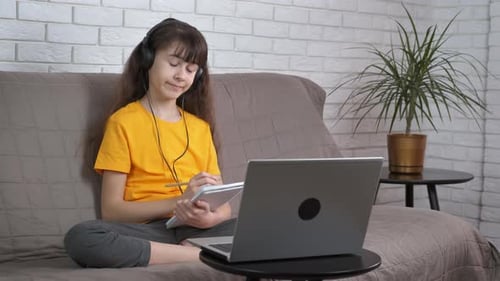 Child Participating in Online Education at Home