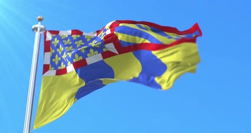 Auvergne-Rhône-Alpes Flag Waving with Realistic Fabric Physics