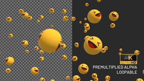 Laughing Emoji Particle Burst Animation