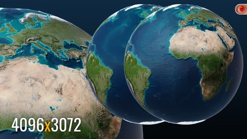 Rotating Planet Earth Globe Animation with Zoom Detail