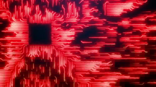 Animated Red Circuit Board Technology Background Loop