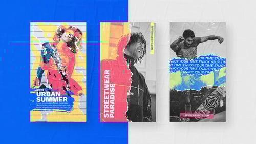 Dynamic Grunge Torn Paper Instagram Stories