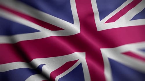Realistic Waving Union Jack Flag Loop Animation