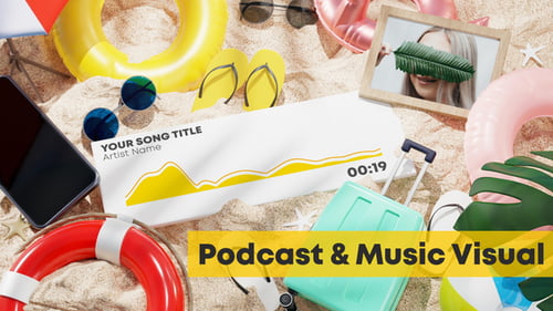 Beach Music and Podcast Visualizer 3D