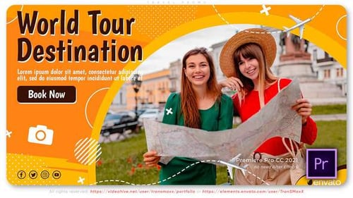 Dynamic Travel Promo Video with Animated Icons and Modern Transitions