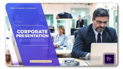 Modern Corporate Presentation Slideshow with Dynamic Geometric Transitions and Text Holders