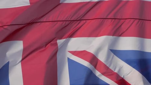 Great Britain Flag Waving in the Wind