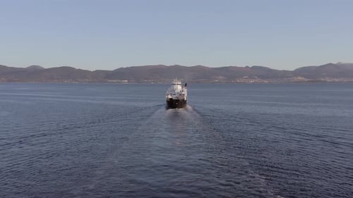 Shuttle Ferry Service in Norway Transporting Passengers and Vehicles