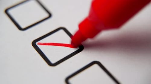 Check the Box in the Checklist with a Red Marker