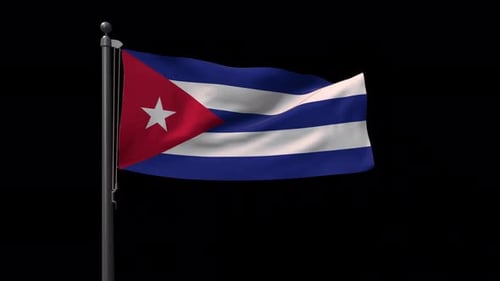 Realistic Cuban Flag Waving Seamless Loop Animation