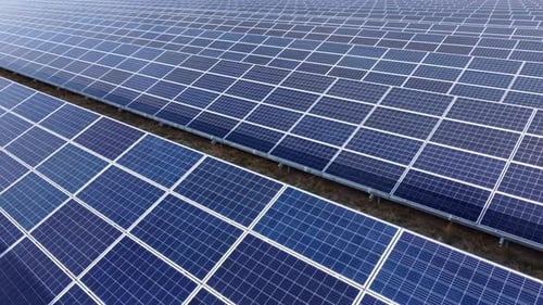 Solar Panels Clean Energy Array on Sunny Day