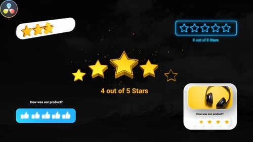 Animated UI Rating Elements with Neon and 3D Styles