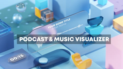 Podcast y música Visual Techno Geometry 3D